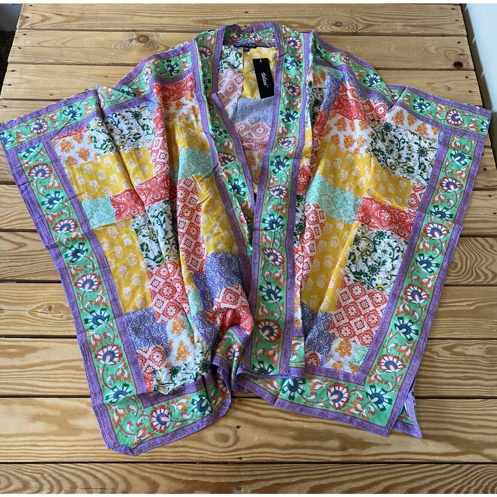 Tolani Multicolor Patchwork Cardigan - image 1